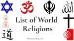 List of 26 World Religions